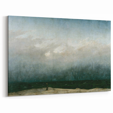 Vintage Seascape Art - Dramatic Beach Landscape Canvas