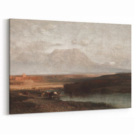 Vintage Western Landscape Art - Desert Mountain Canvas