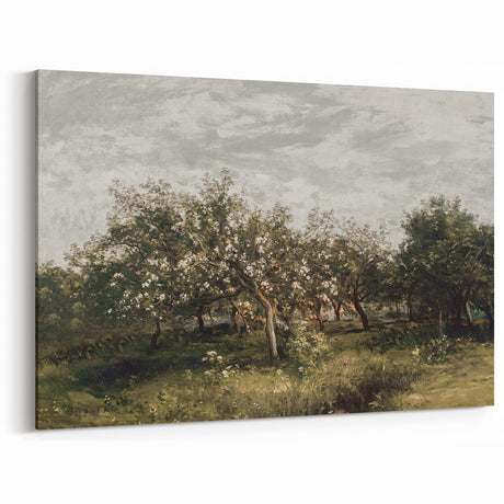 Vintage Orchard Art - Blossom Trees Landscape Canvas