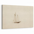 Vintage Sailboat Sketch Art - Nautical Drawing Canvas