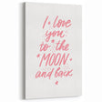 I Love You to the Moon Girls Room Wall Art – Nursery Print