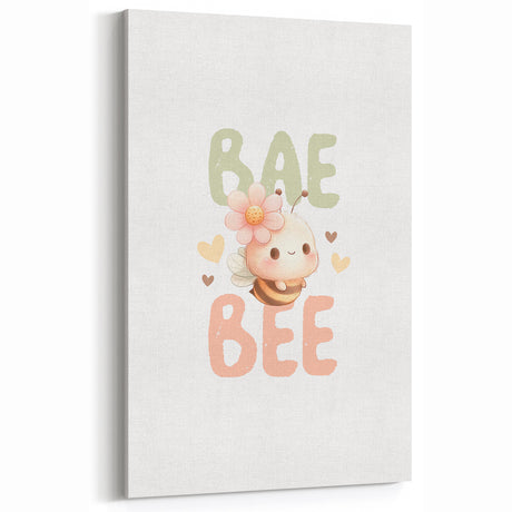 Cute Baby Bee Girls Room Wall Art – Nursery Animal Print