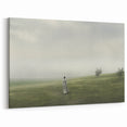 Vintage Landscape Art – Tranquil Countryside with Walking Figure