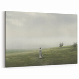 Vintage Landscape Art – Tranquil Countryside with Walking Figure