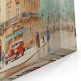 Vintage Cityscape Art - Paris Street with Classic Cars