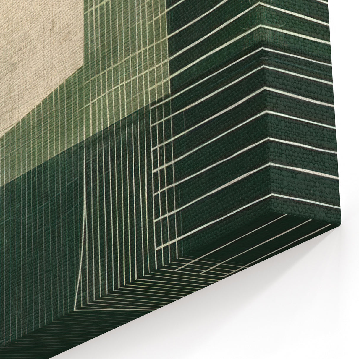 Contemporary Dining Art Pieces - Geometric Green Abstraction