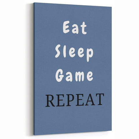 Eat Sleep Game Repeat – Gamer Wall Art for Boys Room