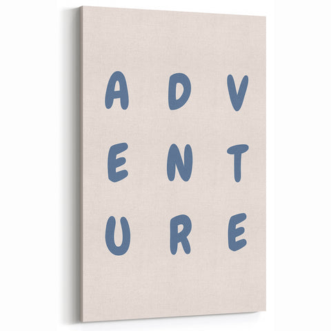 Adventure Wall Art – Inspirational Typography Print for Boys' Room