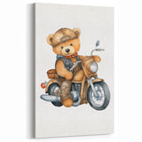 Adventure Teddy on a Motorcycle – Boys Room Wall Art