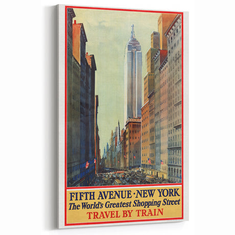 Vintage Travel Poster - Fifth Avenue New York Wall Art