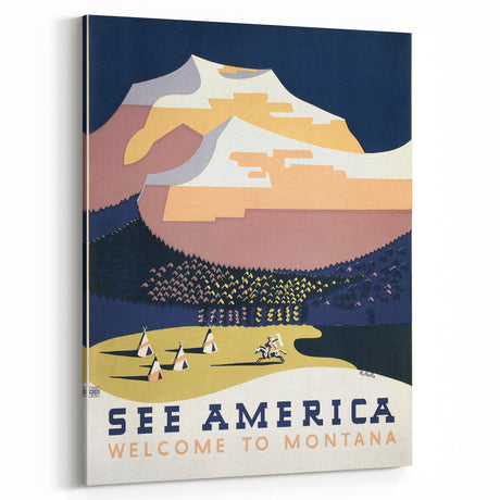 Vintage Travel Poster - Montana Scenic Wall Art