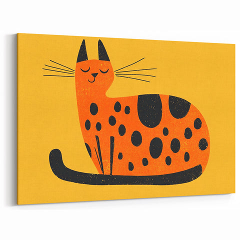 Playful Orange Cat – Boys Room Wall Art