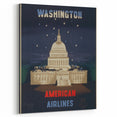 Vintage Travel Poster - Washington American Airlines Wall Art