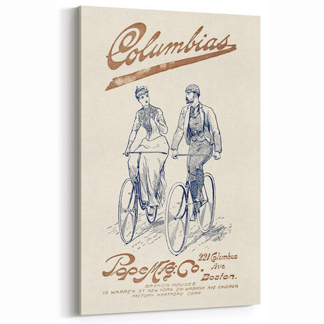 Vintage Travel Poster - Columbias Bicycle Wall Art