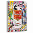 Vibrant Pop Art Wall Art - Graffiti Soup Can Canvas Print
