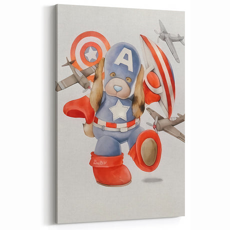Superhero Puppy Boys Room Wall Art – Fun Kids Wall Art Prints