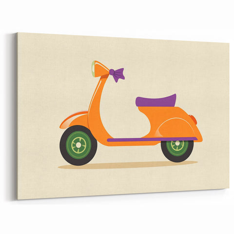 Retro Scooter Boys Wall Art – Fun Kids Room Decor Print