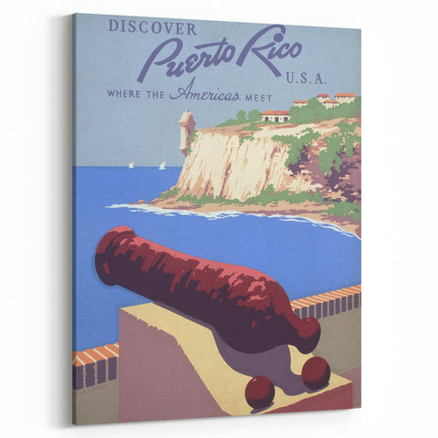 Vintage Travel Poster - Puerto Rico Coastal Art