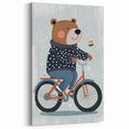 Children's Room Decor - Bear on Bicycle Playroom Wall Art