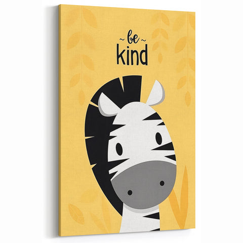 Boys Wall Art Prints - Be Kind Zebra Kids Room Art Decor