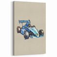 Modern Typography Racing Car Art Print – Stylish Car Illustration Canvas