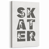 Skater Typography Art Print – Dynamic Skateboarding Wall Art Canvas