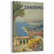 Vintage Travel Poster - Sanremo Italy - Coastal View Art