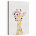 Floral Baby Giraffe Girls Room Wall Art – Nursery Print
