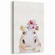 Floral Baby Hippo Girls Room Wall Art – Nursery Print