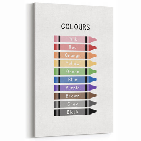 Modern Typography Wall Art - Colorful Crayon Design