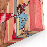 Charming Boys Room Wall Art – Bear and Girl in Autumn Forest