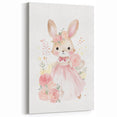 Floral Princess Bunny Girls Room Wall Art – Nursery Print