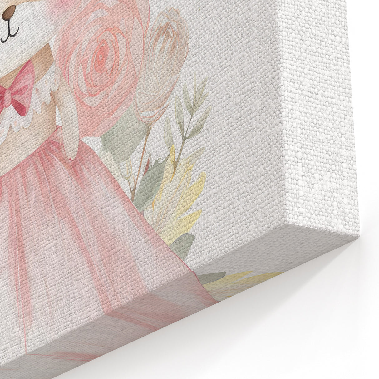 Floral Princess Bunny Girls Room Wall Art – Nursery Print