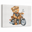 Adventurous Boys Room Wall Art – Teddy Bear on Motorcycle