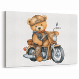 Adventurous Boys Room Wall Art – Teddy Bear on Motorcycle