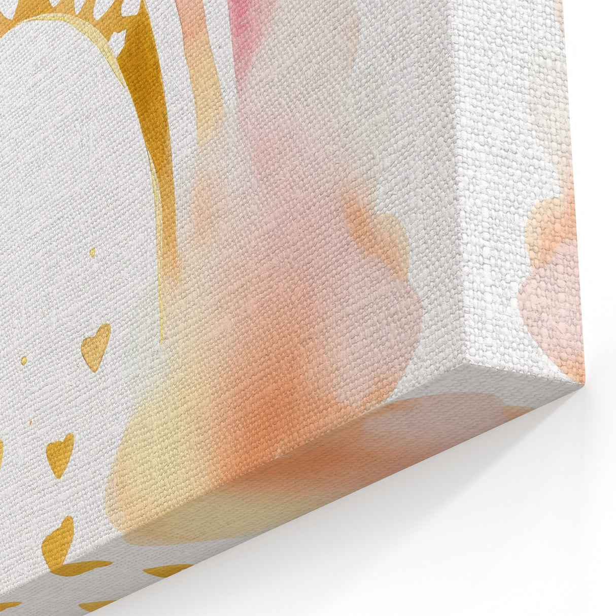 Golden Heart Rainbow Girls Room Wall Art – Nursery Print