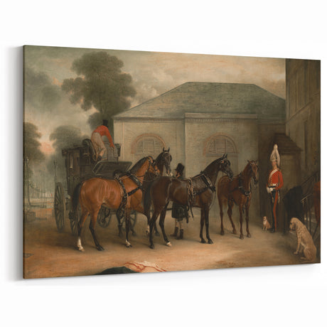 Vintage Landscape Art - Carriage with Horses