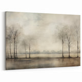 Vintage Landscape Art - Tranquil Trees by the Water