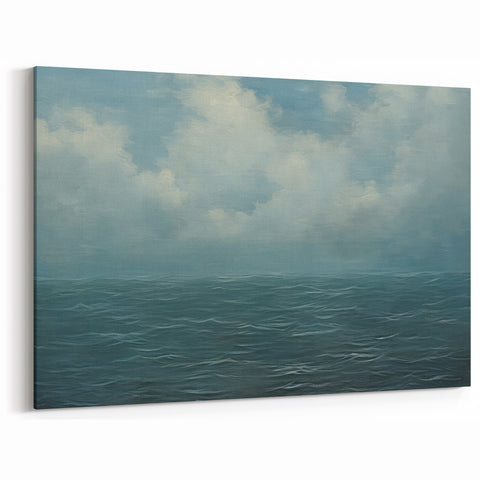 Vintage Landscape Art - Calm Ocean and Sky