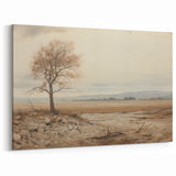 Vintage Landscape Art - Lone Tree in Barren Field