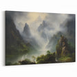 Vintage Landscape Art - Misty Mountains and River
