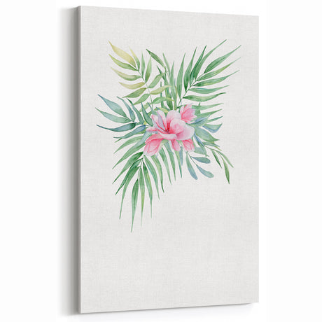 Girls Room Wall Art – Tropical Floral Watercolor Nursery Print