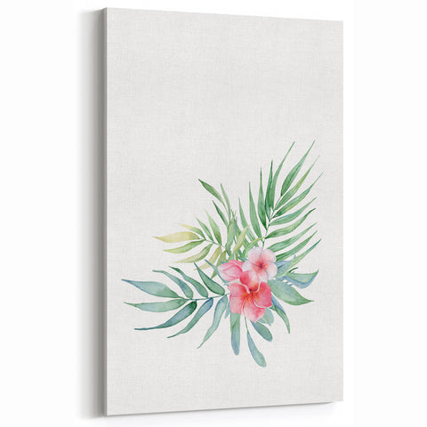 Girls Room Wall Art – Watercolor Tropical Floral Nursery Print