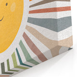 Happy Sunburst Girls Room Wall Art - Cheerful Nursery Print