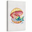 Girls Room Wall Art - Sleeping Mermaid in Seashell Kids Decor