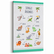 Jungle Animals Kids Educational Wall Art – Learning Poster