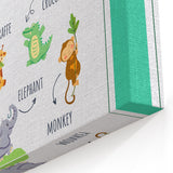 Jungle Animals Kids Educational Wall Art – Learning Poster