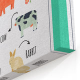 Farm Animals Kids Educational Wall Art – Learning Poster