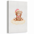Girls Bedroom Art - Christmas Teddy Bear on Cloud Wall Decor