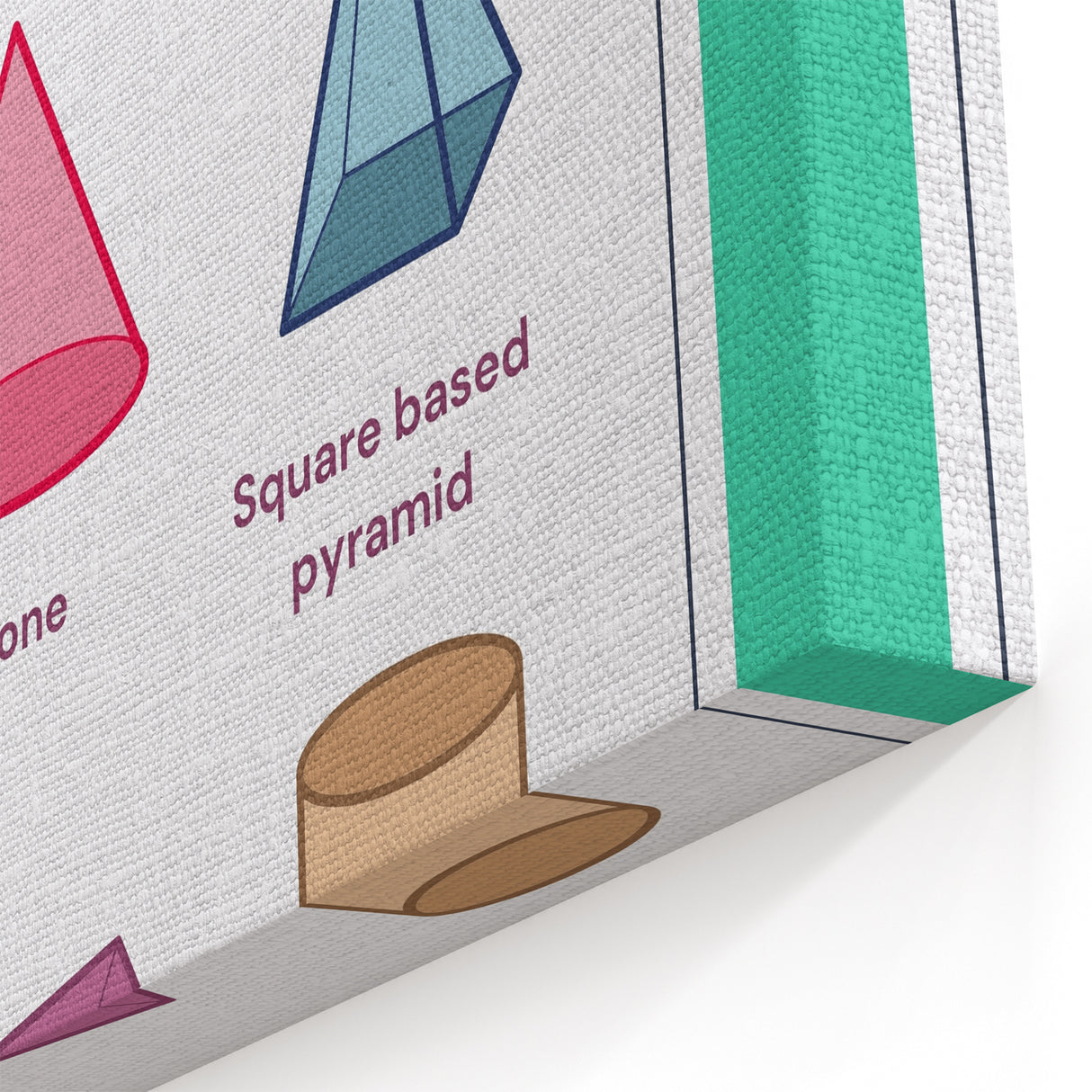 3D Shapes Kids Educational Wall Art – Learning Poster